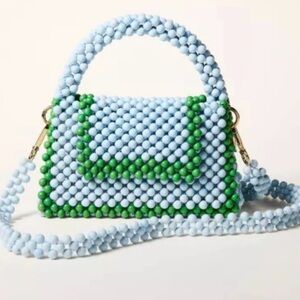 Target X Kate Spade New York color block beaded Blue and Green Beaded Handbag